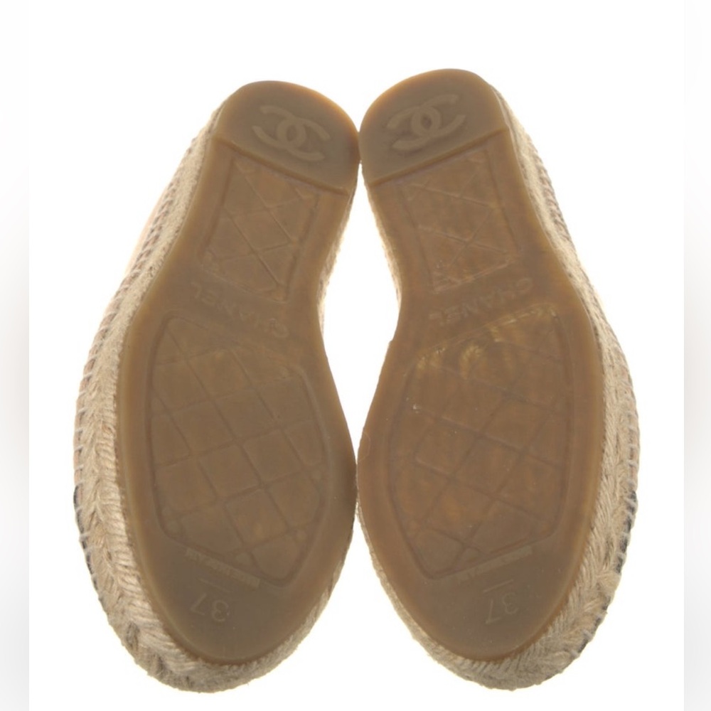 Chanel Interlocking Cc Leather Espadrilles Nude &… - image 3